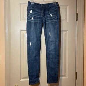 Vigoss‎ Blue Skinny Jeans with Distressed Details, Size 28